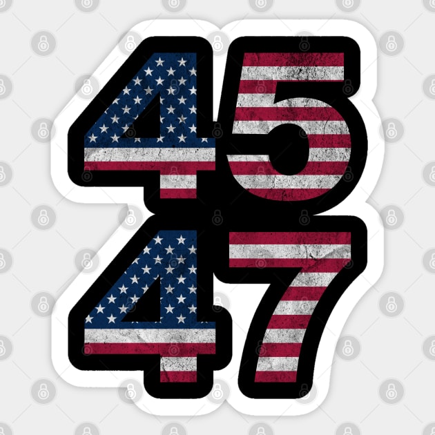 Donald Trump President USA Patriotic 45 47 American Flag Design Sticker by AZEERTEE